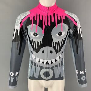 WALTER VAN BEIRENDONCK FW19 Size M Black Pink Monster Graphic Jersey Bike Top